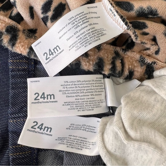 Baby Girl Carter's Leopard Print Pullover, Bodysuit & Pants Set SIZE 24M - Picture 13 of 16